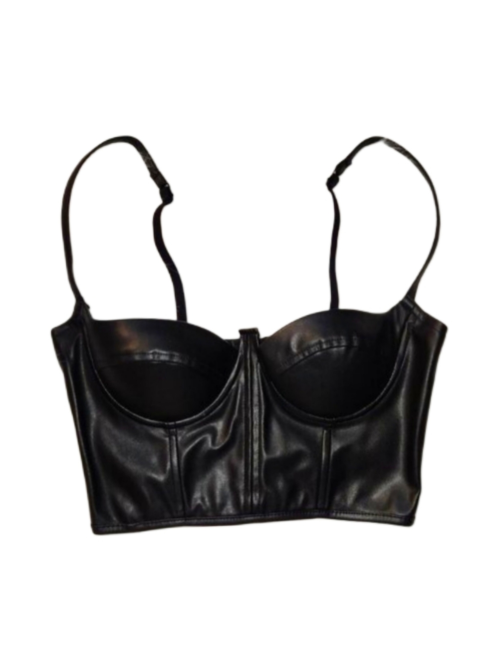 Charlotte Russe Black Faux Leather Bustier Top!